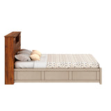 Maharaja Upholstered Bed with Wooden Headboard Storage and Box Storage - 3 Years Warranty