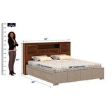 Maharaja Upholstered Bed with Wooden Headboard Storage and Box Storage - 3 Years Warranty