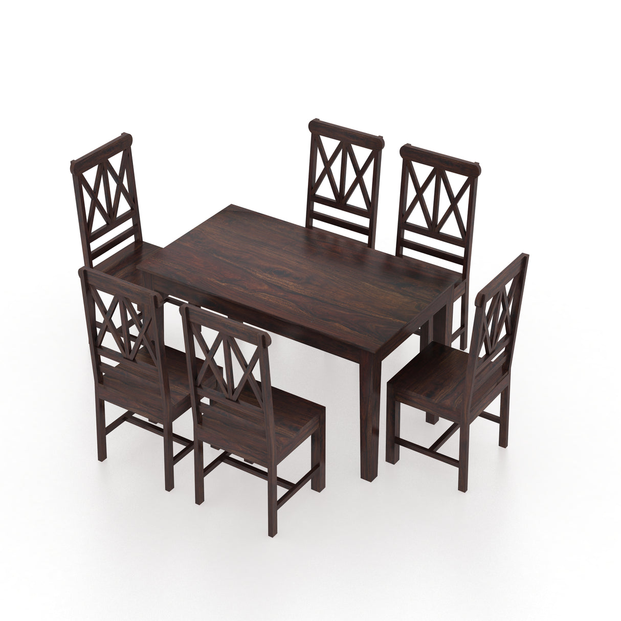 Cross Solid Sheesham Wood 6 Seater Dining Table Set - 3 Years Warranty