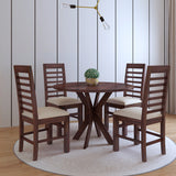 Maurus Oval Solid Sheesham Wood 4 Seater Dining Table Set - 3 Years Warranty