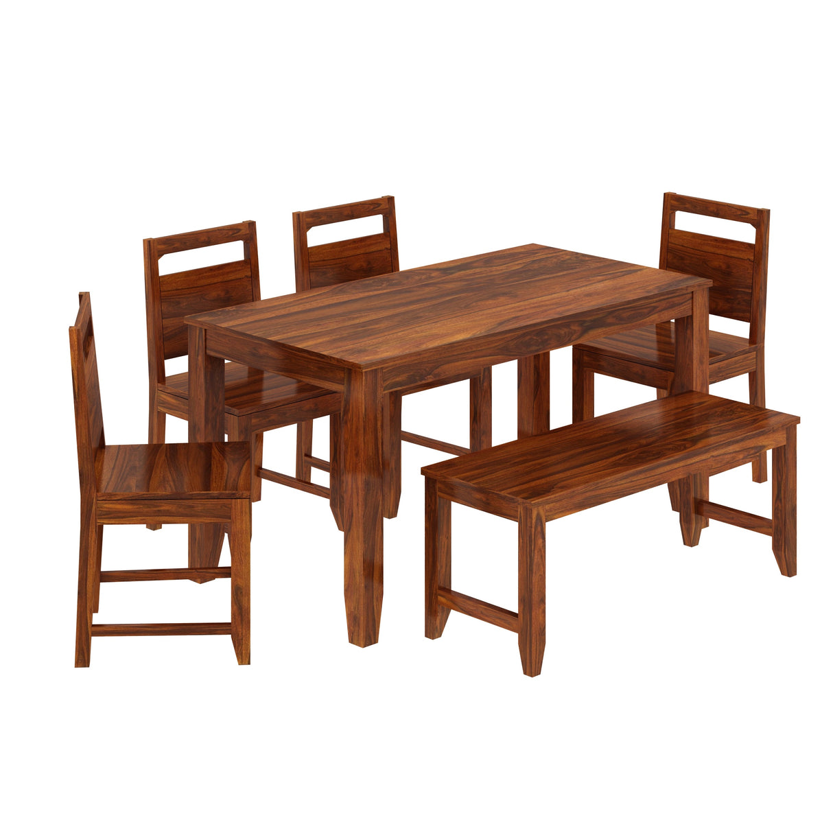 Victoria Solid Sheesham Wood 6 Seater Dining Table Set - 3 years Warranty