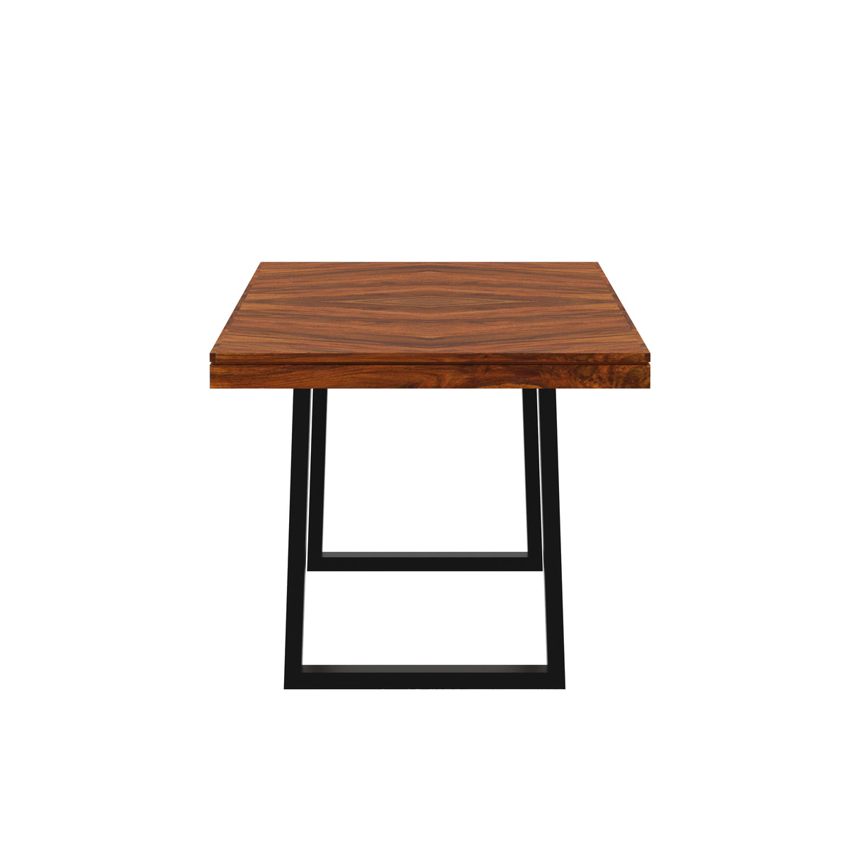 Wave Solid Sheesham Wood 6 Seater Dining Set With Iron Legs(Wave Detailing Top) - 3 Years Warranty