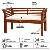 Italian Solid Sheesham Wood Bench - 3 Years Warranty