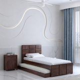 Scott Solid Sheesham Wood Single Trundle Bed Without Storage - 3 years Warranty