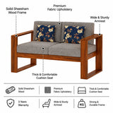 Euro Solid Sheesham Wood 2 Seater Sofa - 3 Years Warranty