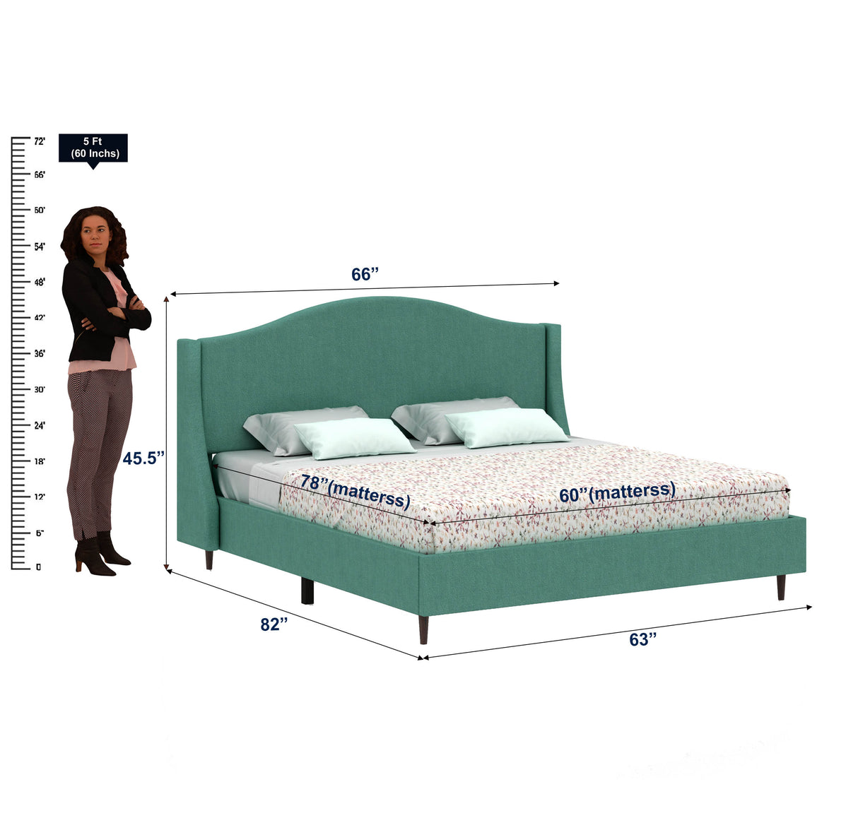 Maron Upholstered Without Storage Bed-3 Years Warranty(LUXE EDITION)