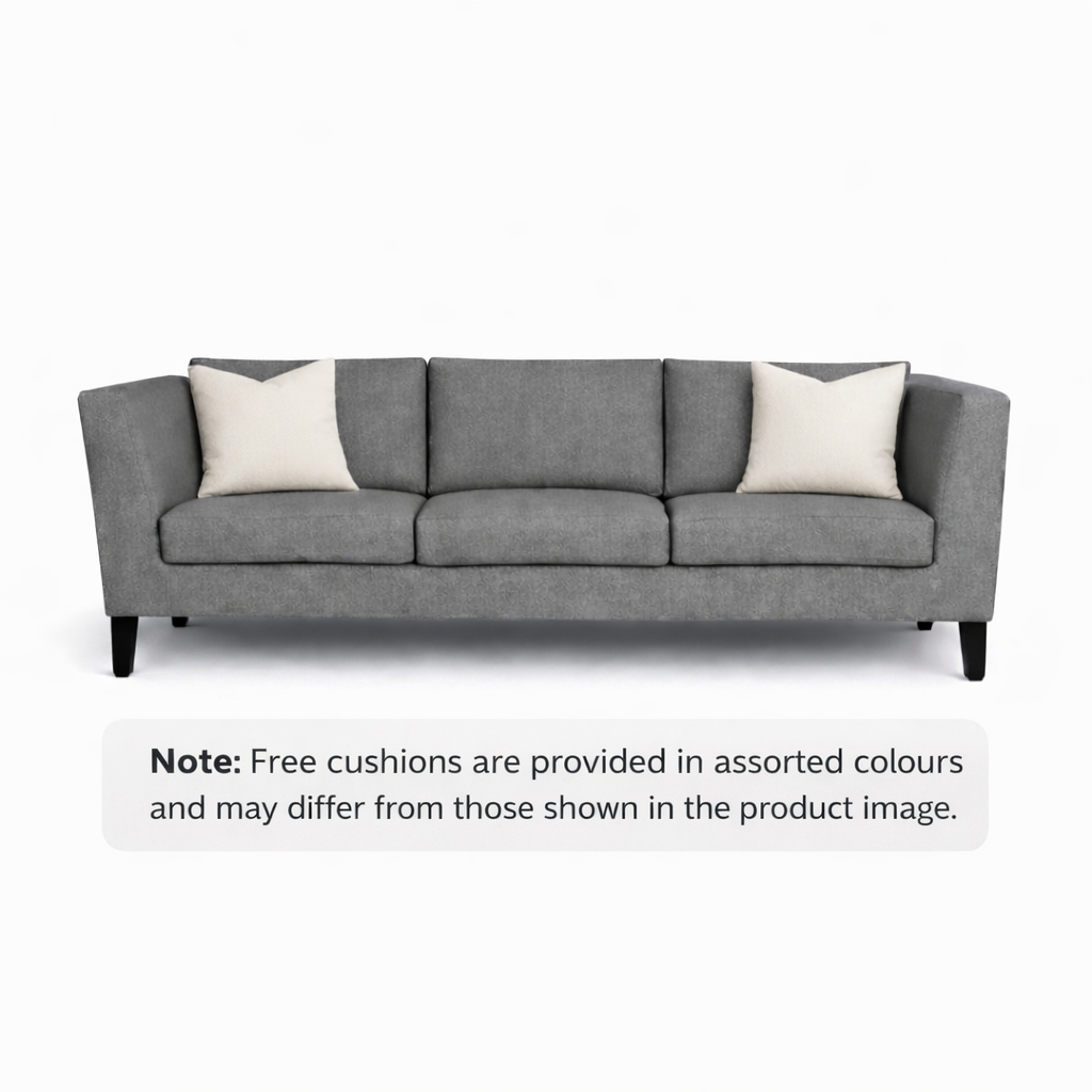 MANALI Three Seater Upholstered Sofa Velvet - 3 Years Warranty