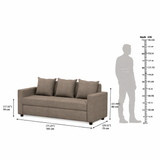 OOTY Three Seater Upholstered Sofa Velvet - 3 Years Warranty