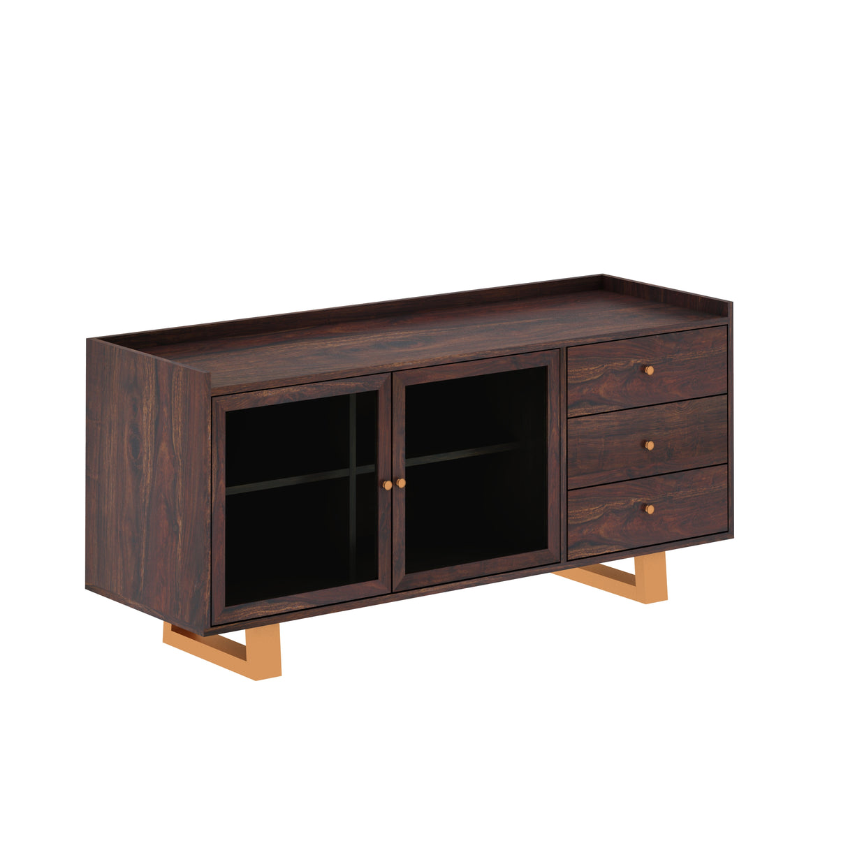 Victoria Solid Sheesham Wood Sideboard With Doors and Drawer Storage - 1 Year Warranty