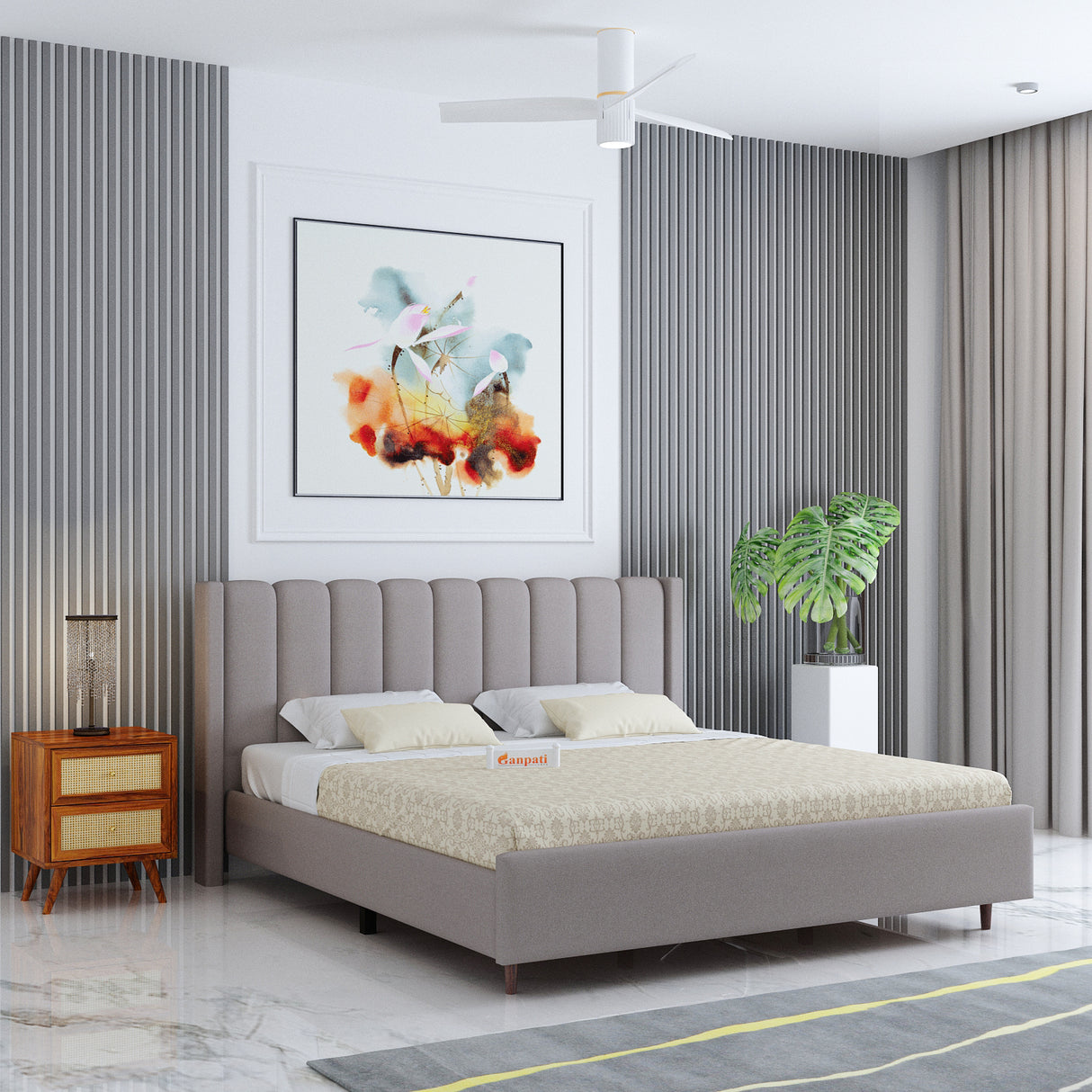 Emperor Upholstered Without Storage Bed-3 Years Warranty(LUXE EDITION)