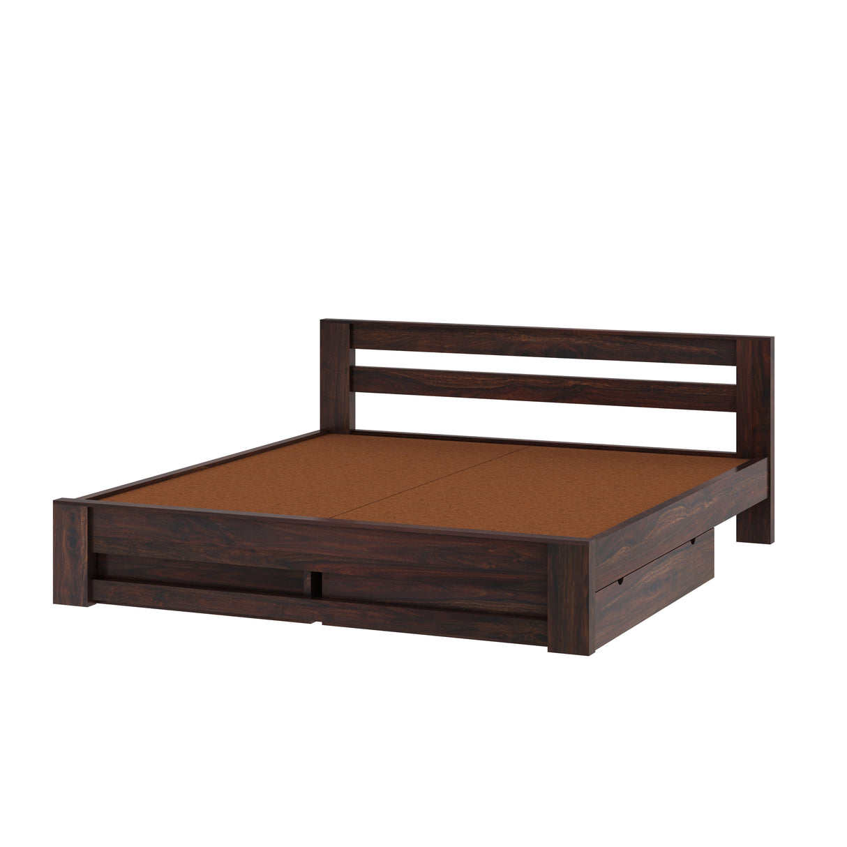 Foster Bed in Solid Sheesham Wood With Drawer Storage - 3 Years Warranty