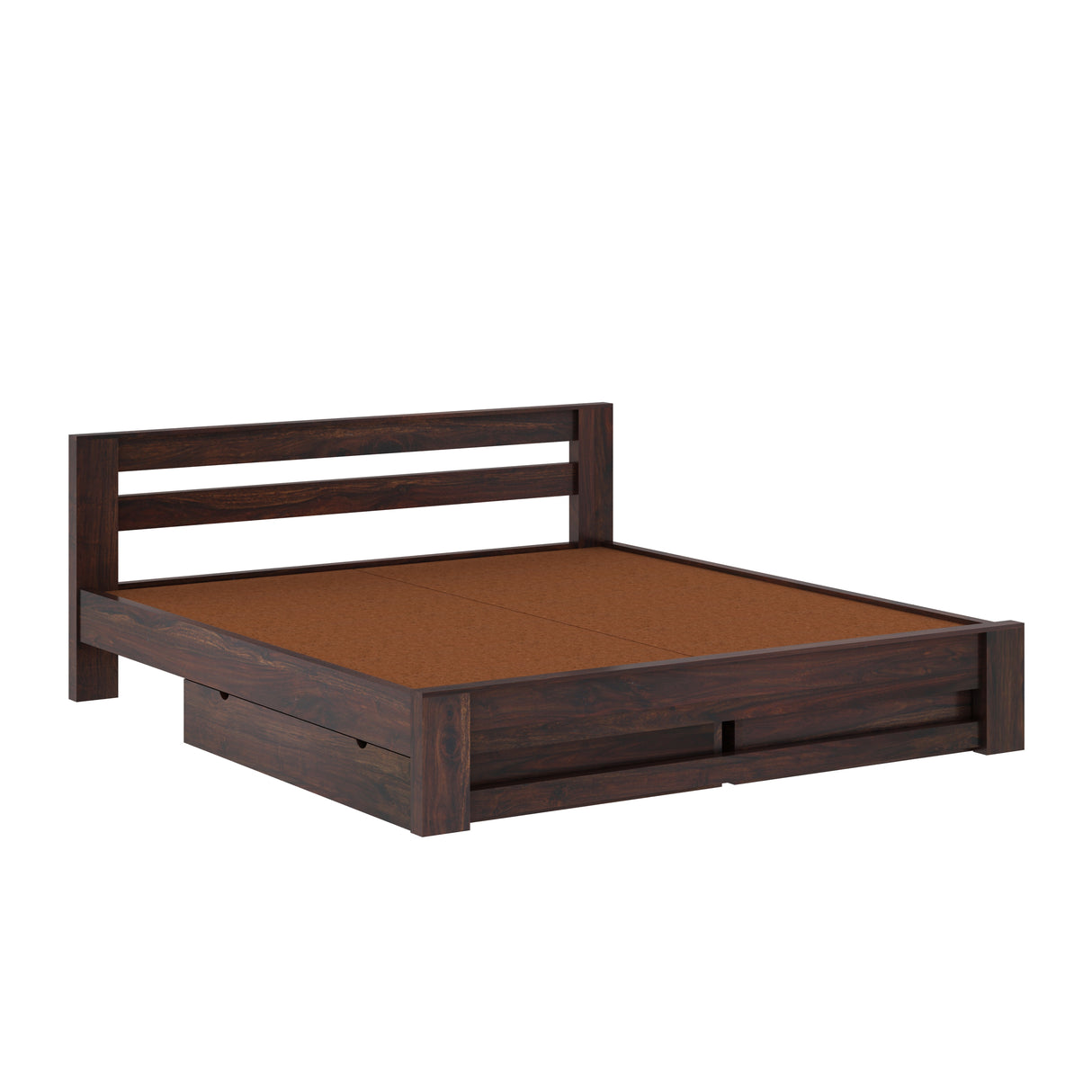 Foster Bed in Solid Sheesham Wood With Drawer Storage - 3 Years Warranty