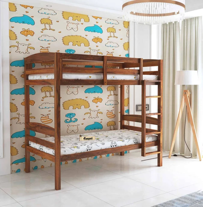 KATY Solid Sheesham Wood Bunk Bed Without Storage - 3 Years Warranty features
