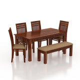 Armania Solid Sheesham Wood 6 Seater Dining Table Set - 3 Years Warranty
