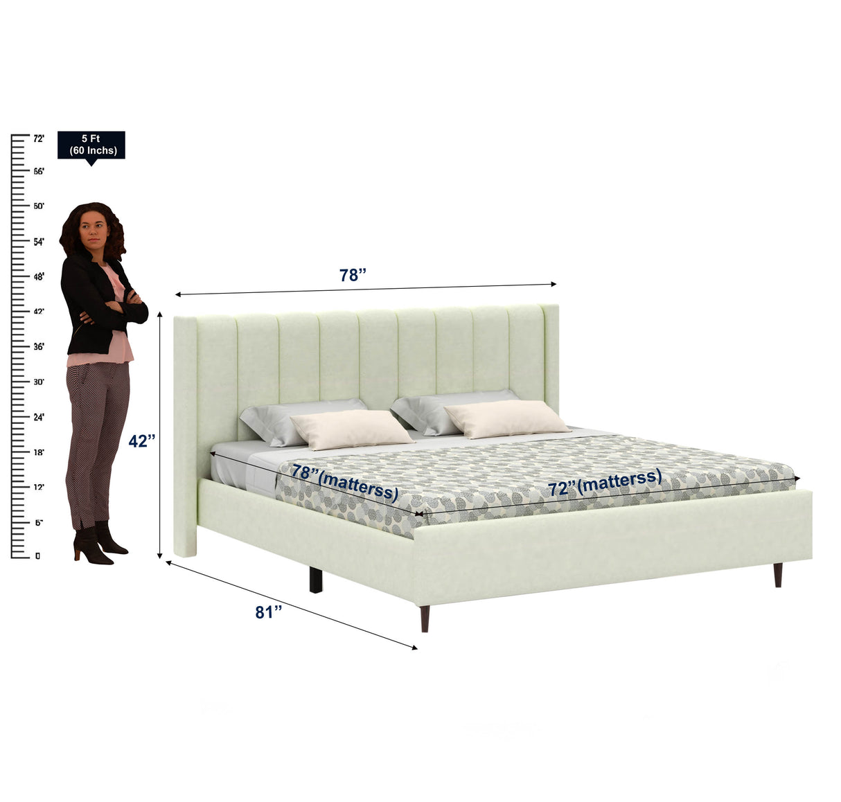 Emperor Upholstered Without Storage Bed-3 Years Warranty(LUXE EDITION)