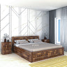 Oslo Diamond Solid Sheesham Wood Full Box Storage Bed - 3 Years Warranty
