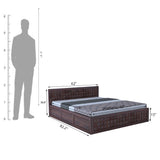 Oslo Diamond Solid Sheesham Wood Hydraulic Storage Bed - 3 Years Warranty