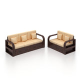 Wave Solid Sheesham Wood 5 Seater Sofa Set 3+2 - 3 Years Warranty