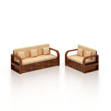Wave Solid Sheesham Wood 5 Seater Sofa Set 3+2 - 3 Years Warranty