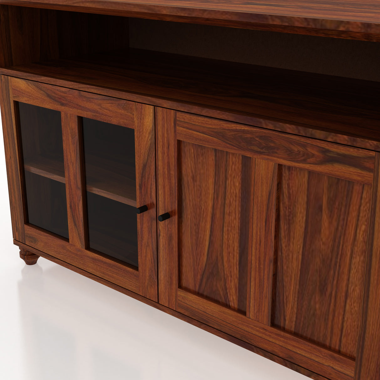 Fusion Solid Sheesham Wood Display Unit/Sideboard - 3 Years Warranty
