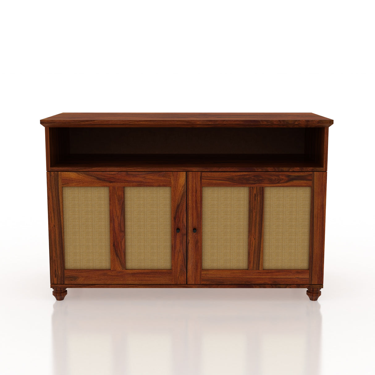 Fusion Cane Solid Sheesham Wood Display Unit/Sideboard - 3 Years Warranty