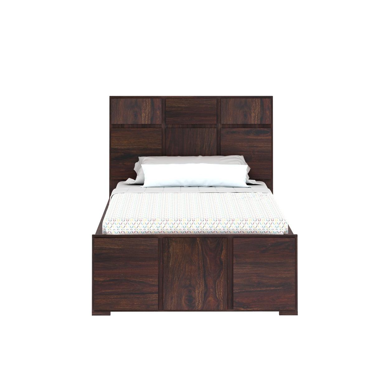 Scott Solid Sheesham Wood Single Bed  - 3 years Warranty