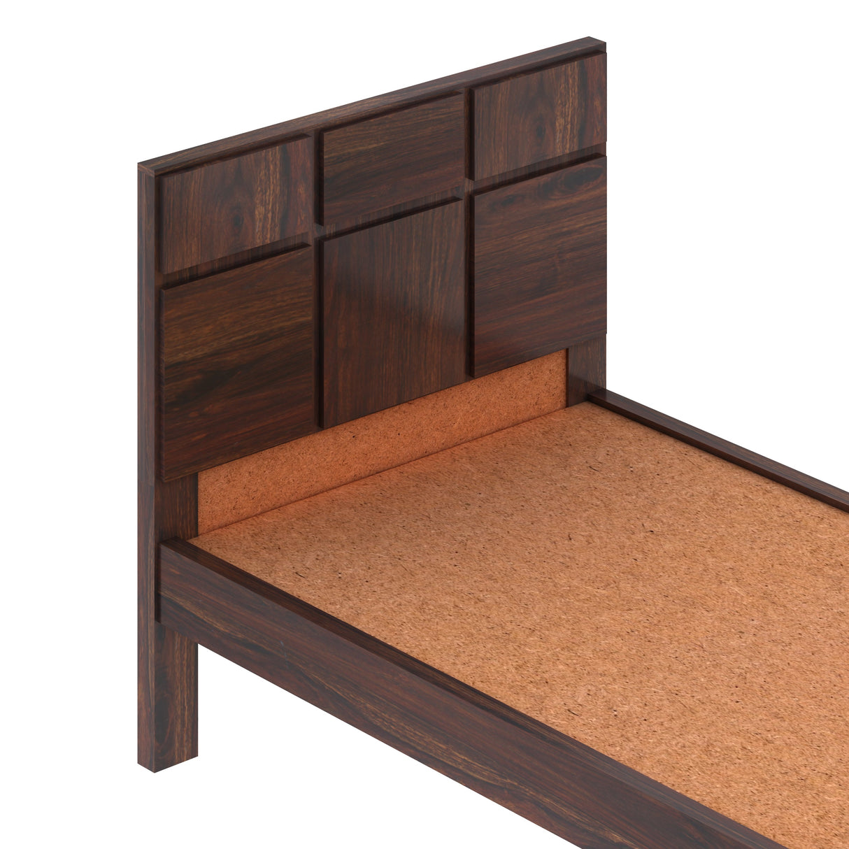 Scott Solid Sheesham Wood Single Bed  - 3 years Warranty