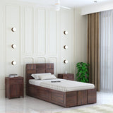 Scott Solid Sheesham Wood Single Bed With Box Storage - 3 years Warranty