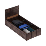 Scott Solid Sheesham Wood Single Bed With Box Storage - 1 Year Warranty