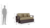 Maharaja Solid Sheesham Wood 3 Seater Sofa Cum Bed With Side Pockets - 3 Years Warranty