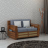 Syrus Solid Sheesham Wood 2 Seater Sofa With Side Pocket and Cane Design -3 Years Warranty