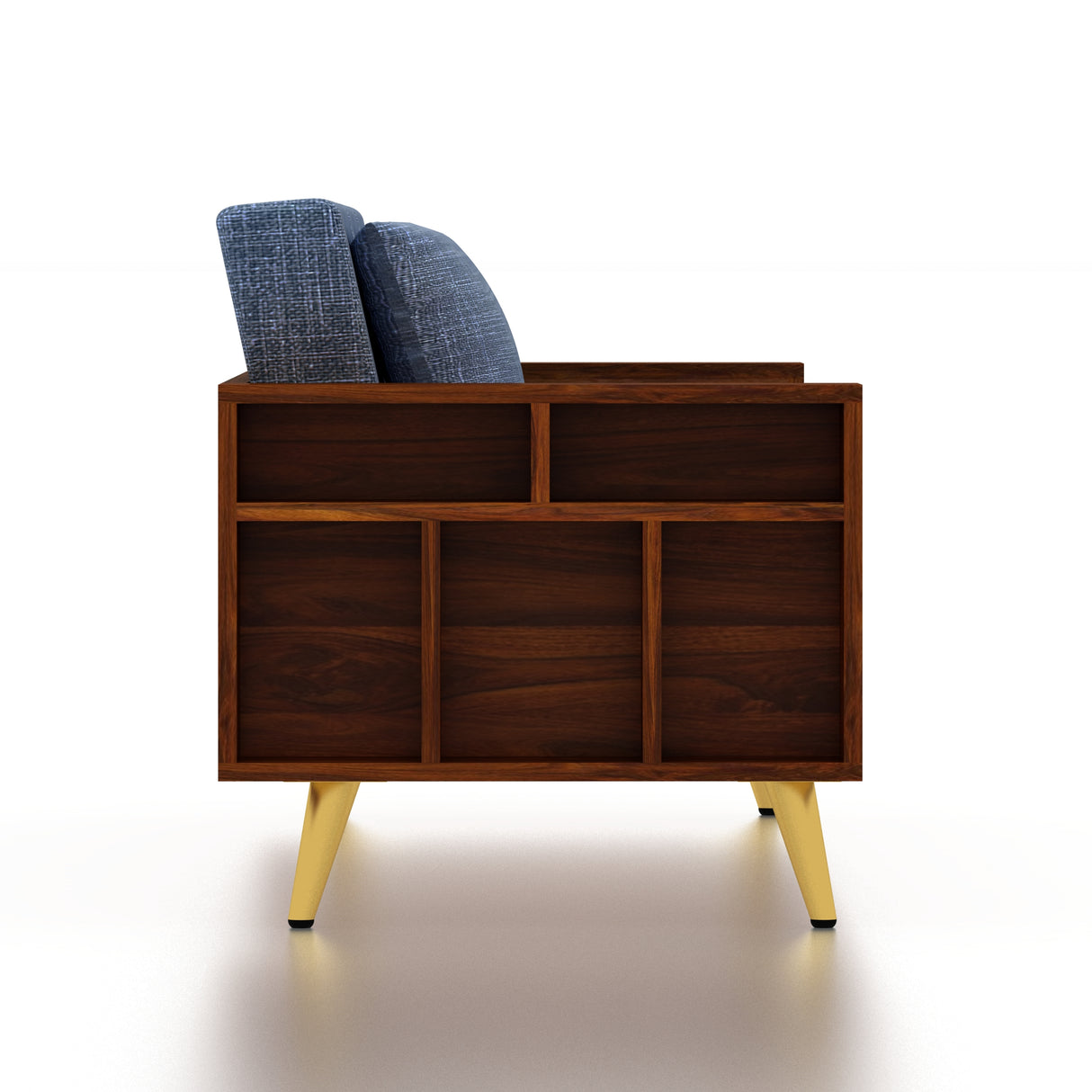 Bolt Solid Sheesham Wood 3 Seater Sofa With Side Storage - 3 Year Warranty (LUXE EDITION)