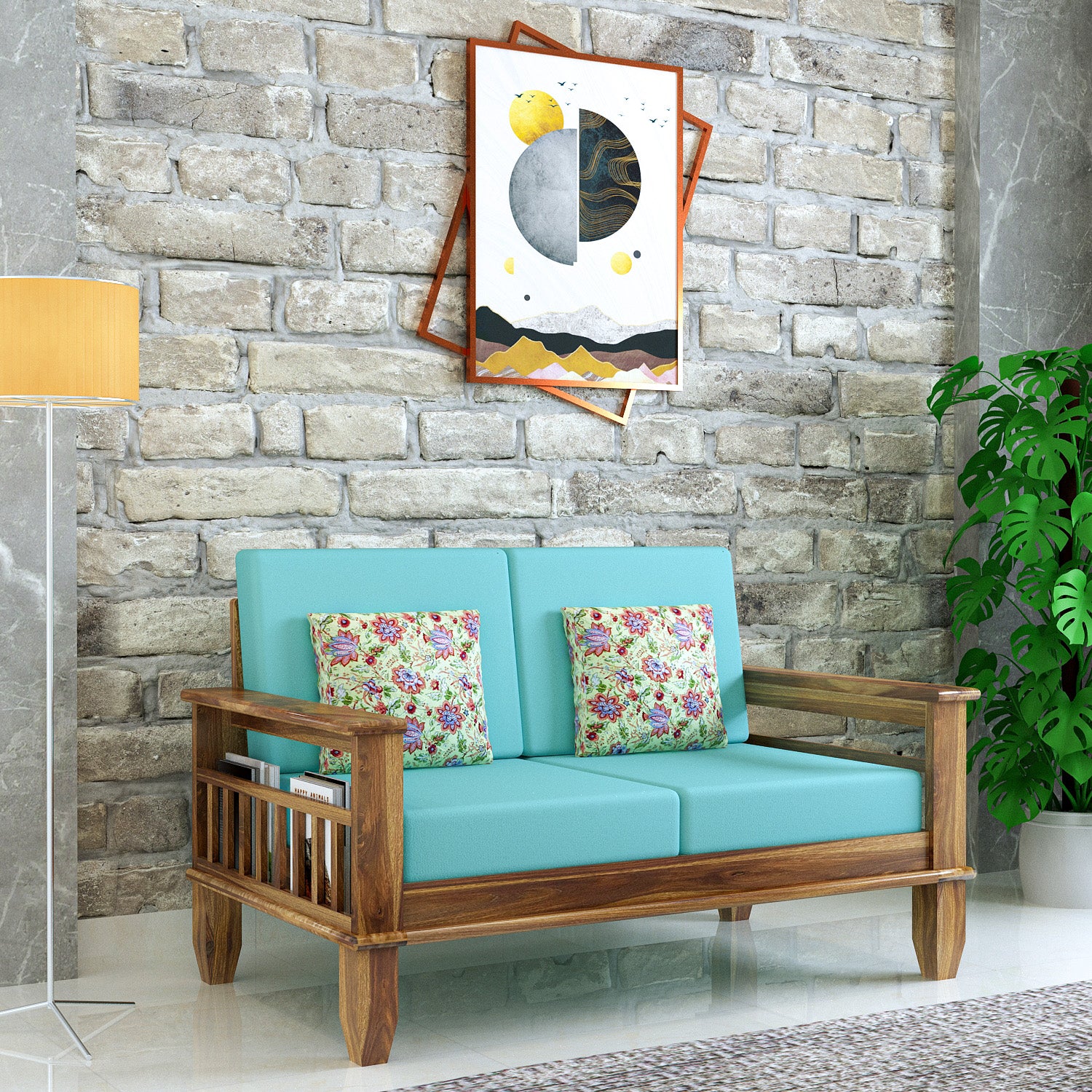 Maharaja Solid Sheesham Wood 2 Seater Sofa 1 Year Warranty