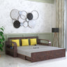Wave Solid Sheesham Wood 3 Seater Sofa Cum Bed with Footboard Design - 3 years Warranty