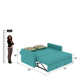 Victoria Fabric 3 Seater Pull Out Sofa Cum Bed(Blue) - 24 Months Warranty