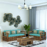 Italian Solid Sheesham Wood 5 Seater Sofa With Side Pockets - 3 Years Warranty