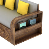 Wave Solid Sheesham Wood 3 Seater Sofa Cum Bed with Footboard Design - 3 years Warranty