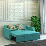Victoria Fabric 3 Seater Pull Out Sofa Cum Bed(Blue) - 24 Months Warranty