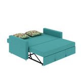 Victoria Fabric 3 Seater Pull Out Sofa Cum Bed(Blue) - 24 Months Warranty