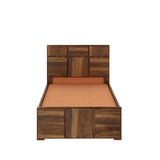 Scott Solid Sheesham Wood Single Bed With Box Storage - 3 years Warranty