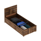 Scott Solid Sheesham Wood Single Bed With Box Storage - 3 years Warranty