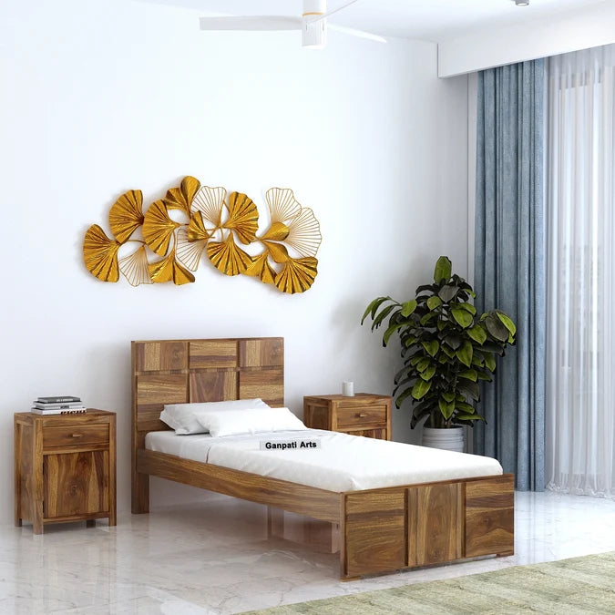 Scott Solid Sheesham Wood Single Bed  - 3 years Warranty features