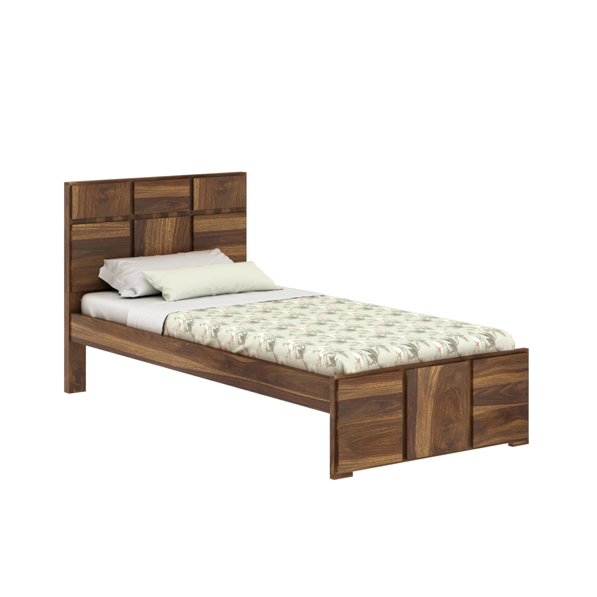 Scott Solid Sheesham Wood Single Bed  - 3 years Warranty