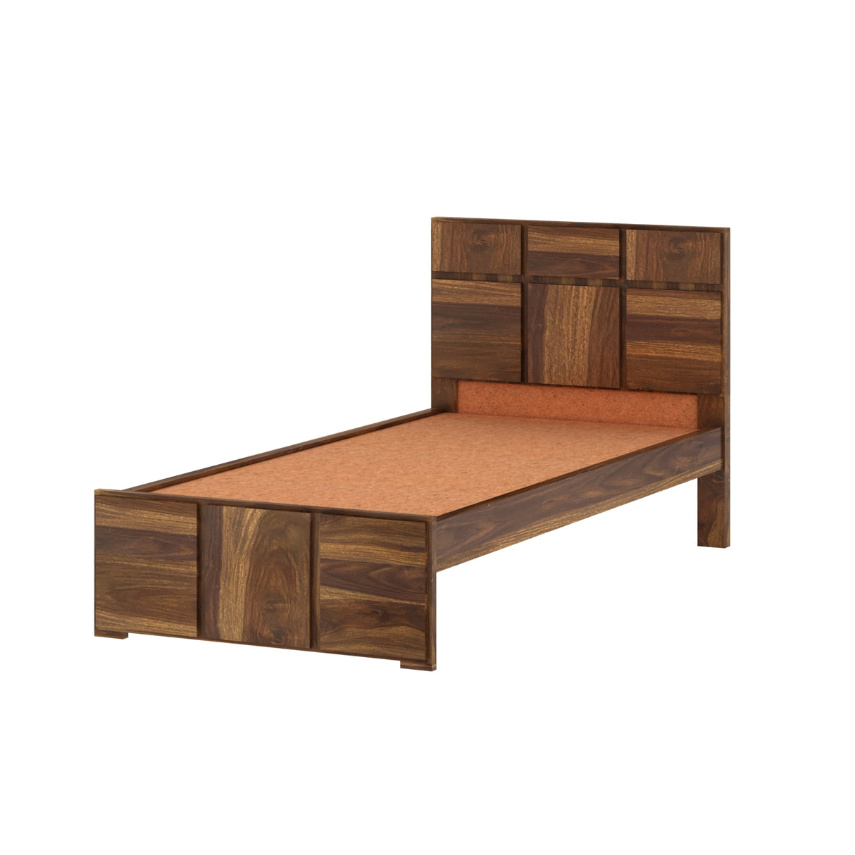 Scott Solid Sheesham Wood Single Bed  - 3 years Warranty
