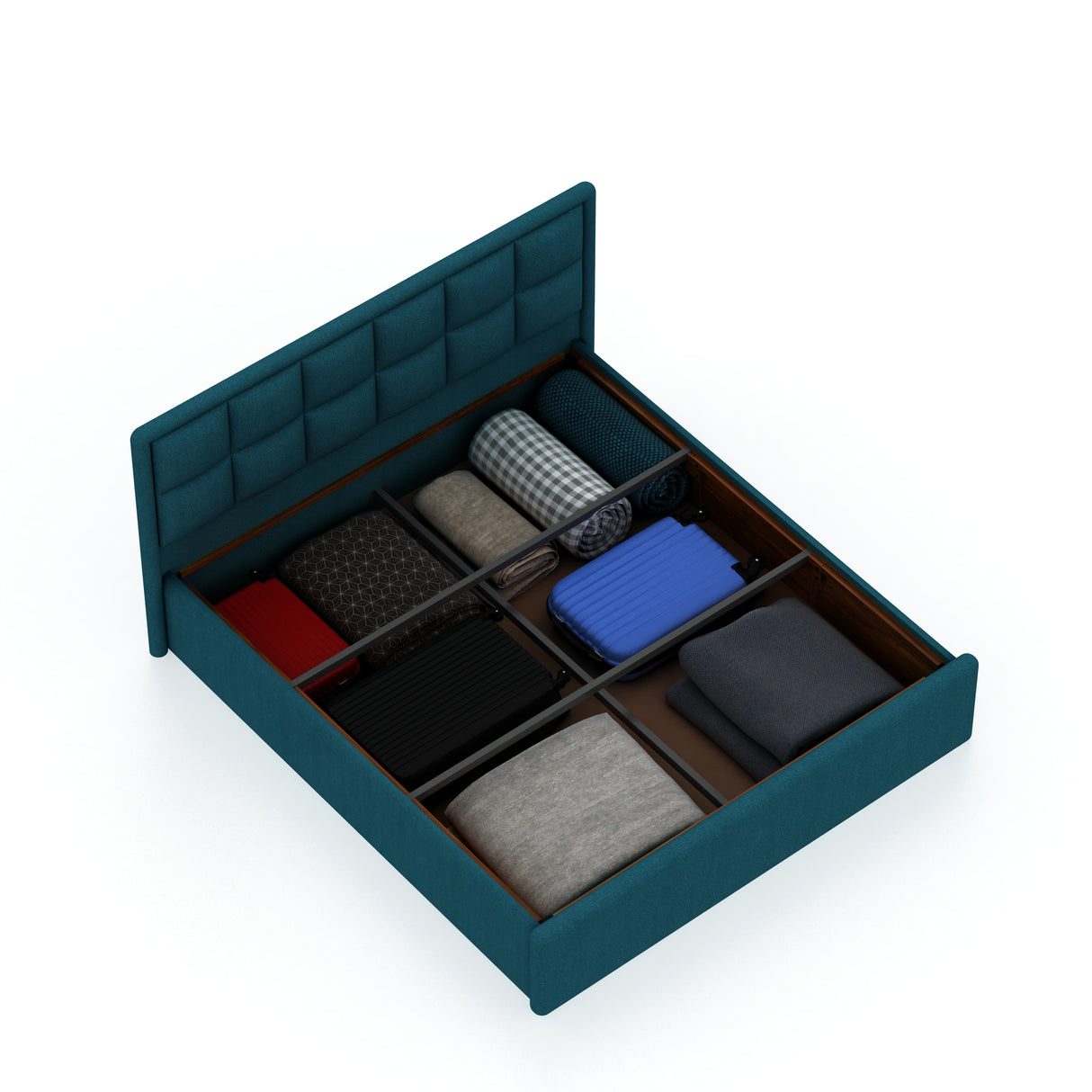 Roman Upholstered Box Storage Bed-3 Years Warranty(LUXE EDITION)