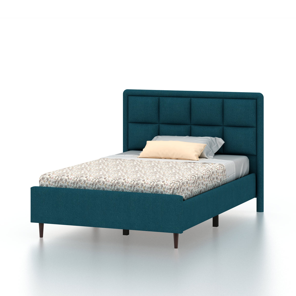 Roman Single Size Upholstered Bed 4 Feet Without Storage-3 Year Warranty(LUXE EDTION)