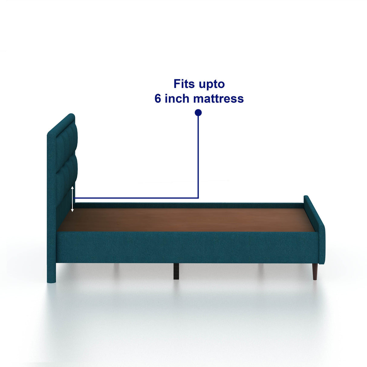 Roman Single Size Upholstered Bed 4 Feet Without Storage-3 Year Warranty(LUXE EDTION)