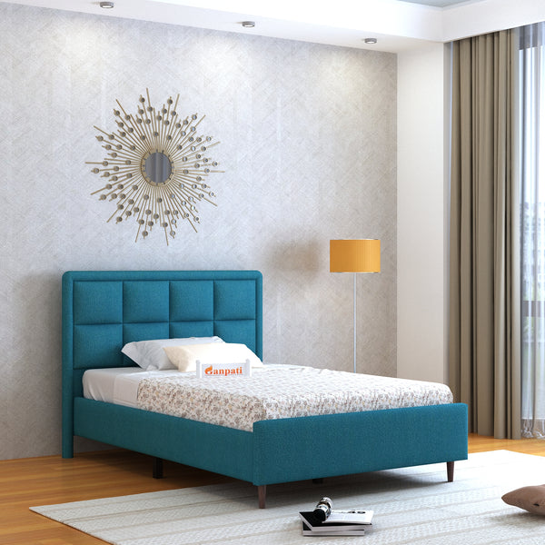 Roman Single Size Upholstered Bed 4 Feet Without Storage-3 Year Warranty(LUXE EDTION)