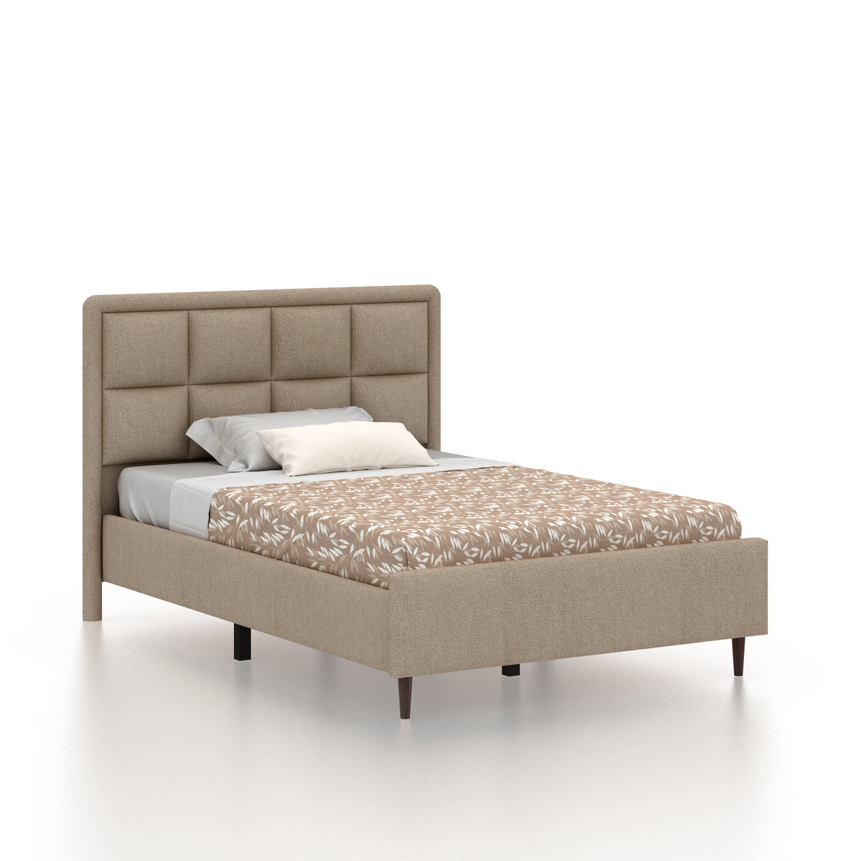Roman Single Size Upholstered Bed 4 Feet Without Storage-3 Year Warranty(LUXE EDTION)