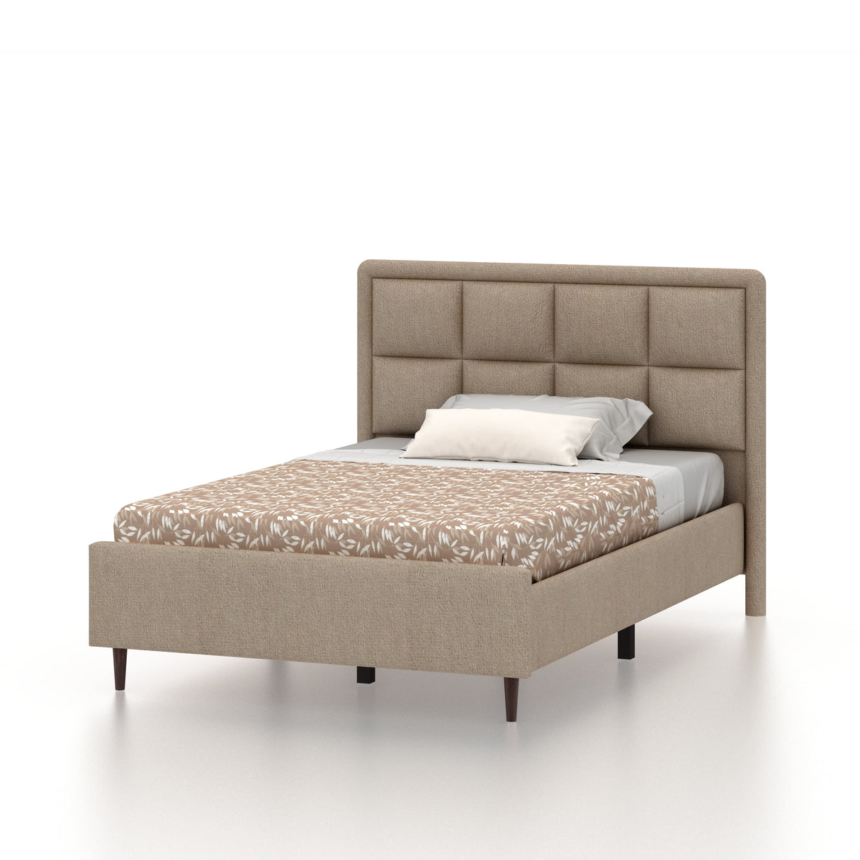 Roman Single Size Upholstered Bed 4 Feet Without Storage-3 Year Warranty(LUXE EDTION)